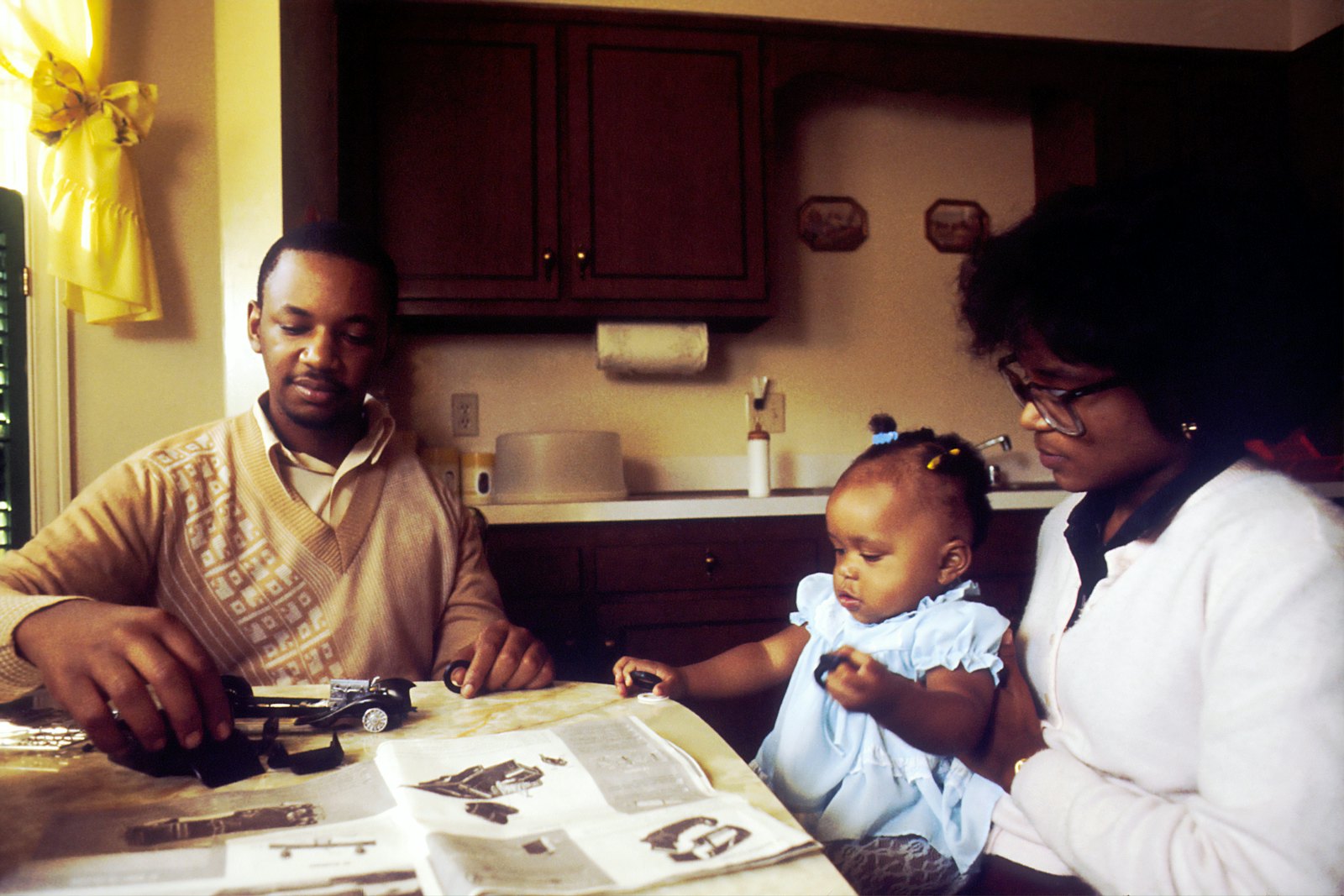 A family going through their paperwork together